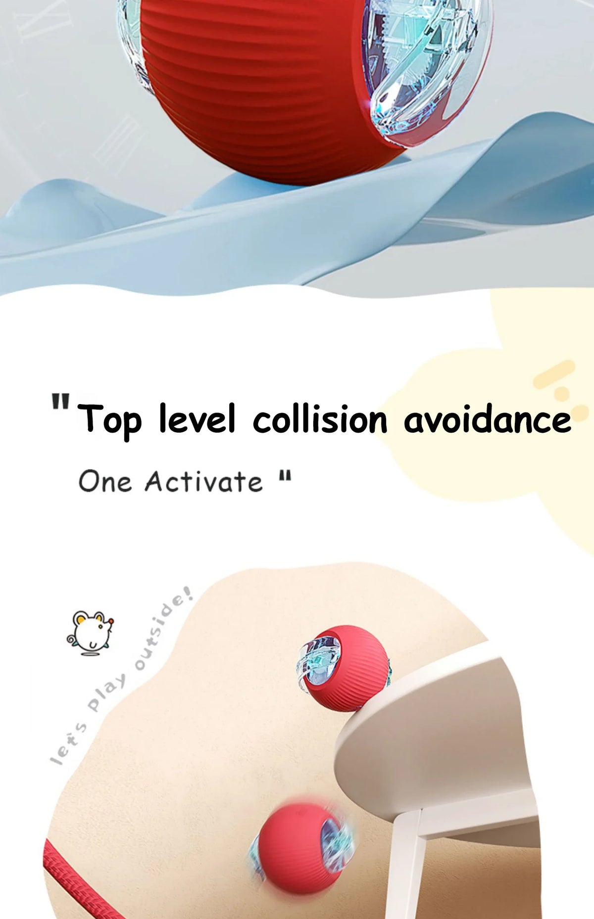 Automatic Rechargeable Rolling Ball Interactive Cat Toy