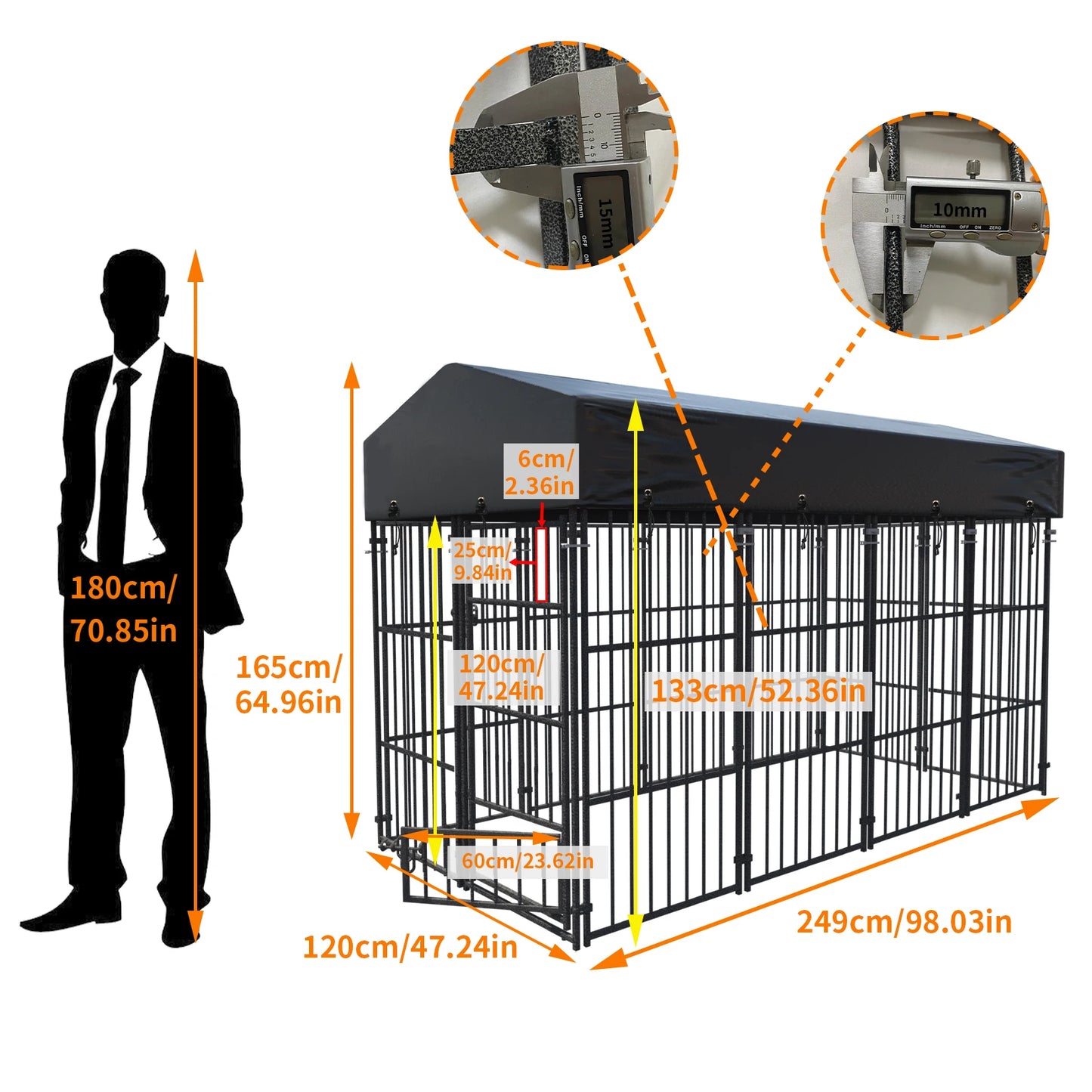 Outdoor Dog Kennel Enclosure With Roof Playpen For Pets