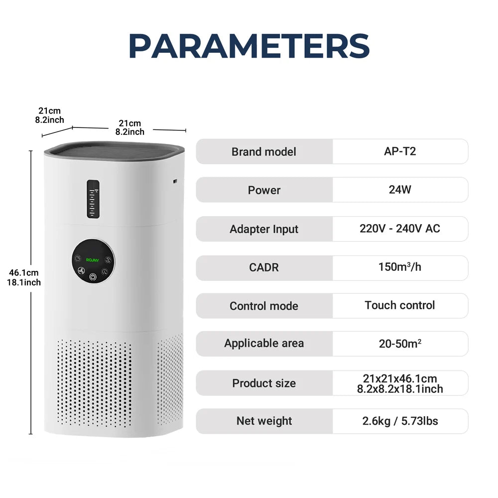 Rouny Air Purifier Humidifier Combo With True HEPA Filtration