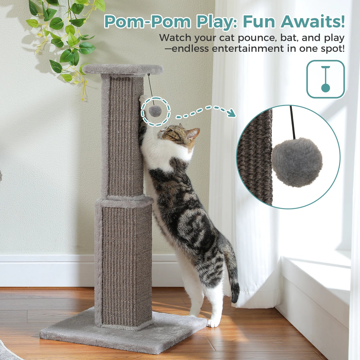 PAWZ Road Cat Scratching Post Indoor Woven Sisal Ball
