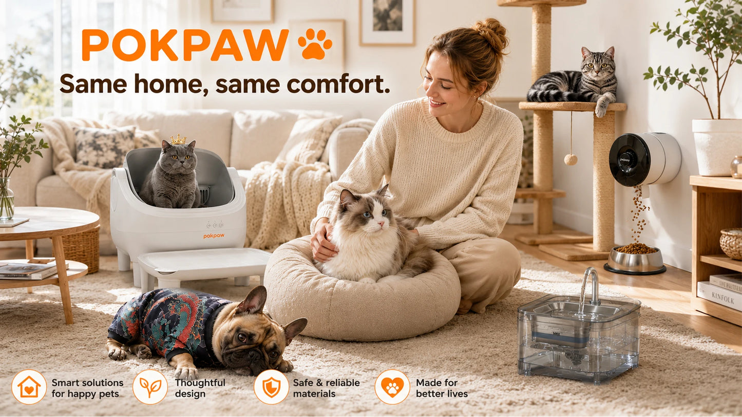Pokpaw Automatic Self Cleaning Litter Box For Cats