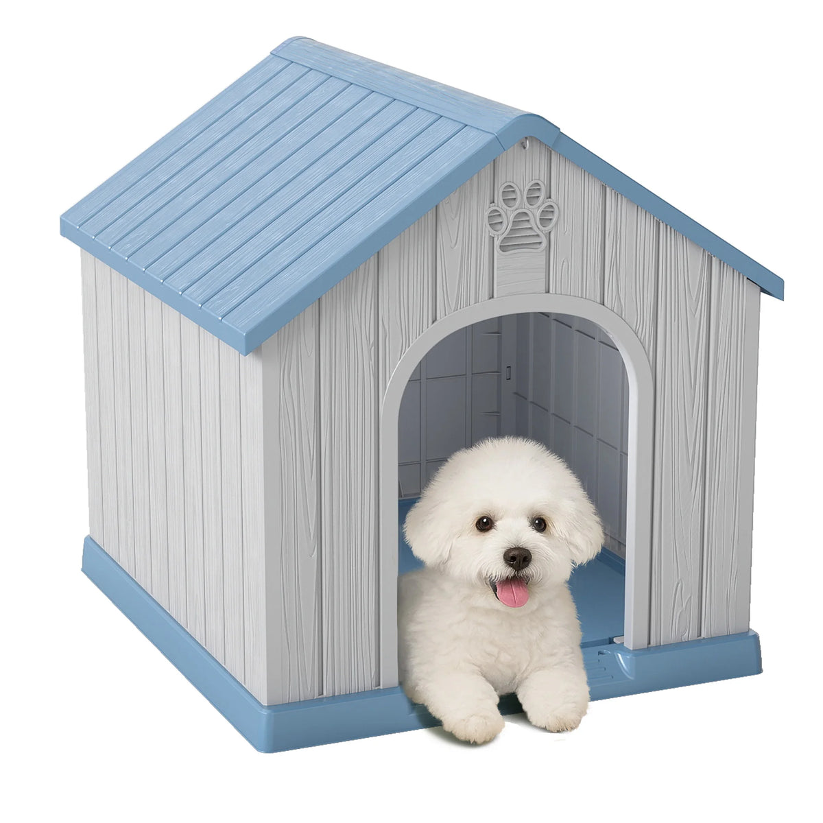 Weatherproof Plastic Dog House Shelter for Indoor and Outdoor Use