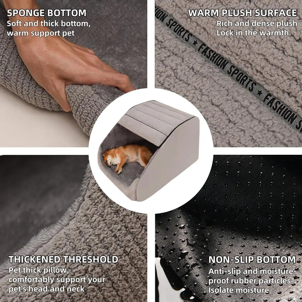 Dog Bed House With Memory Foam Cozy Indoor Cave Non Slip