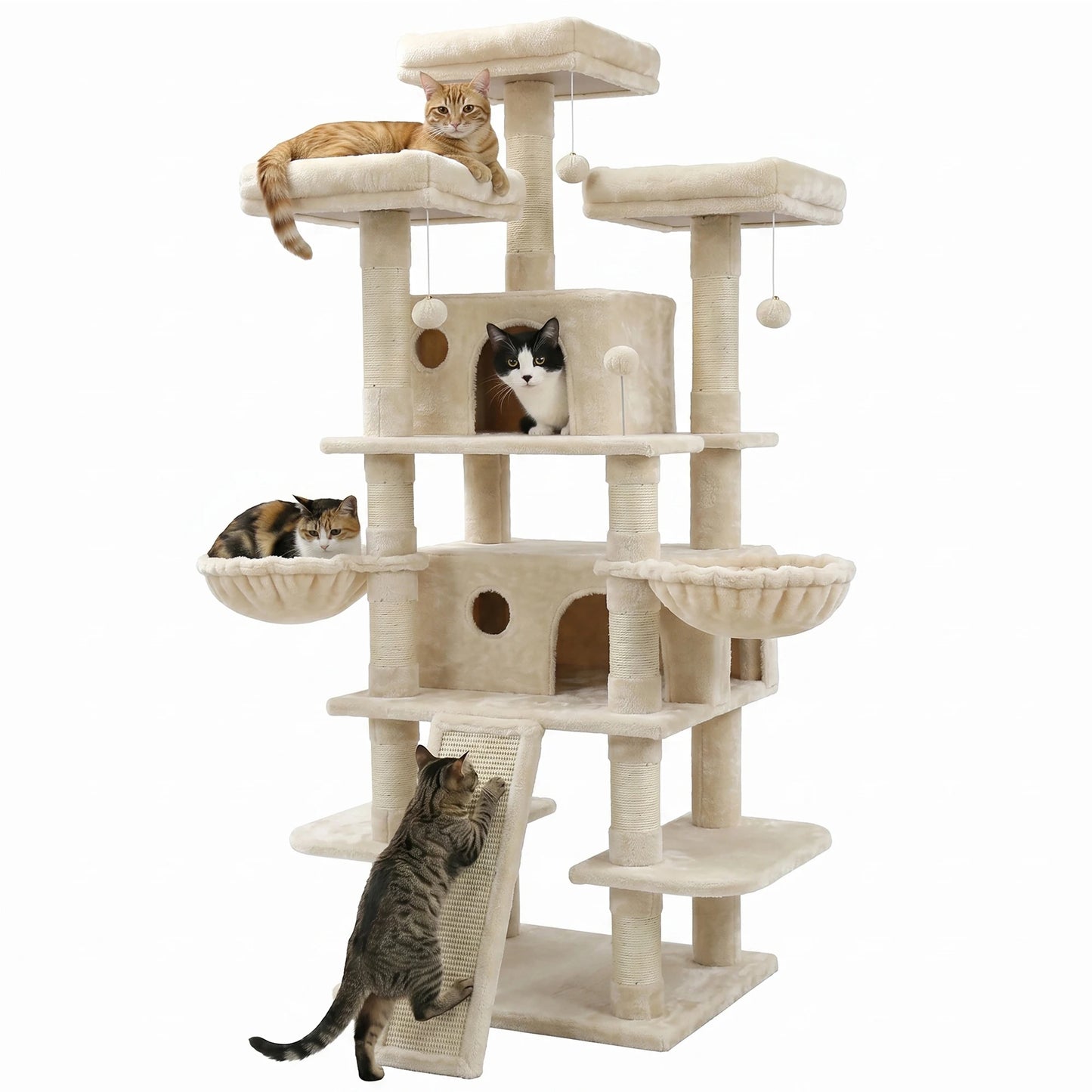 FOOWIN Multi Level Cat Tree Tower With Condos And Perches