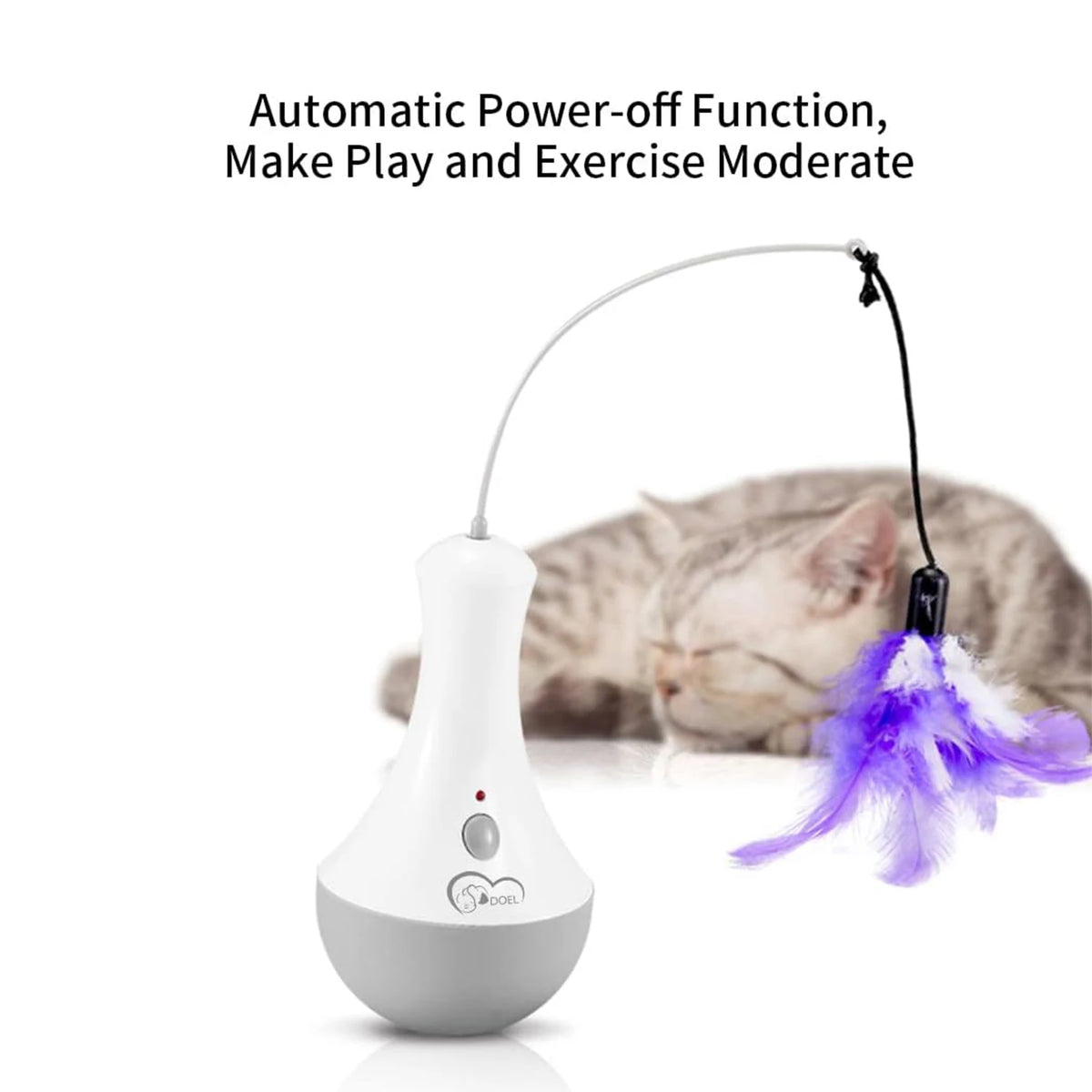 Interactive Rotating Feather Cat Toy for Indoor Exercise and Play