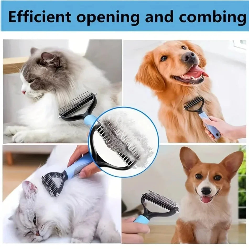 Double Sided Stainless Steel Pet Grooming Brush Hair Remover Comb