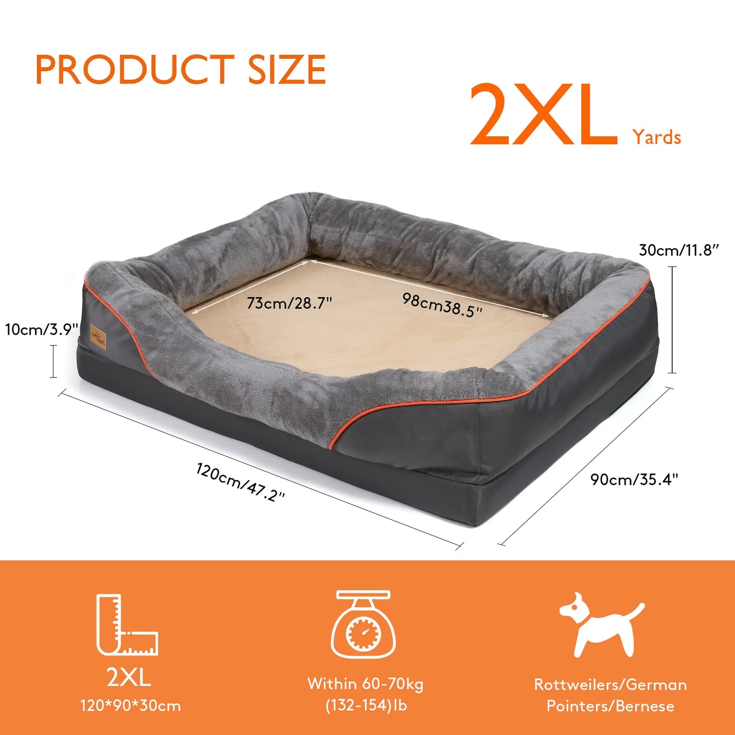 BINGOPAW Dog Bed Removable Washable Cover Anti Allergy Fleece Waterproof