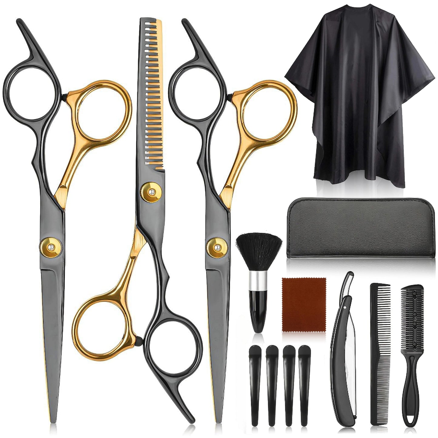 Stainless Steel Hair Cutting Scissors Kit With Thinning Shears