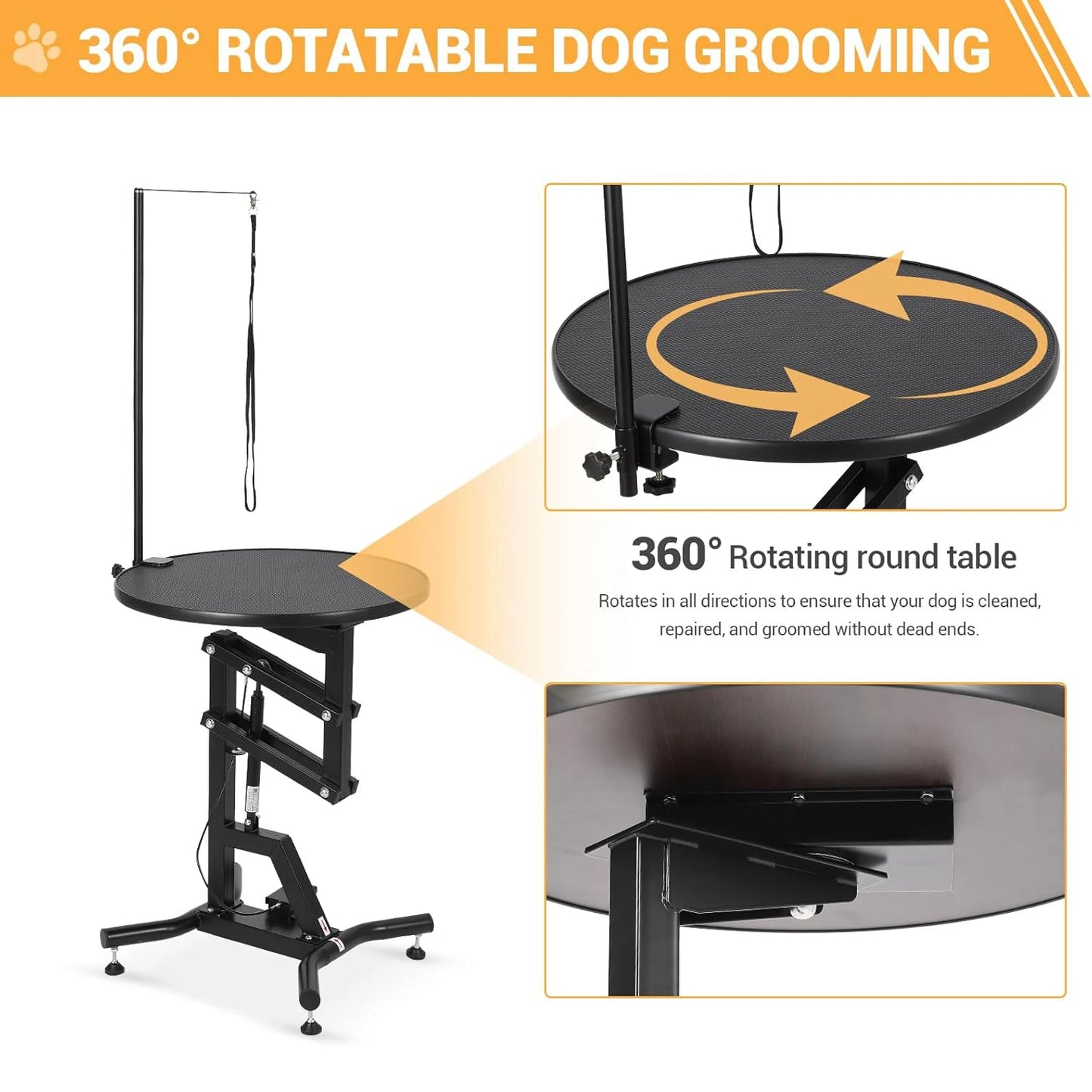 HiMISS Hydraulic Dog Grooming Table With 360 Degree Rotating Arm