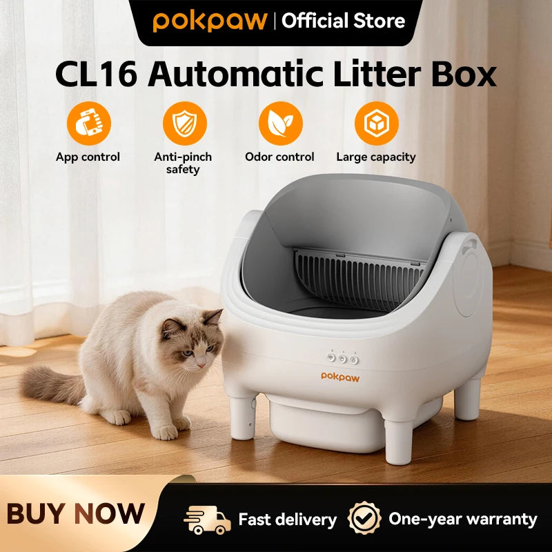 Pokpaw Automatic Self Cleaning Litter Box For Cats