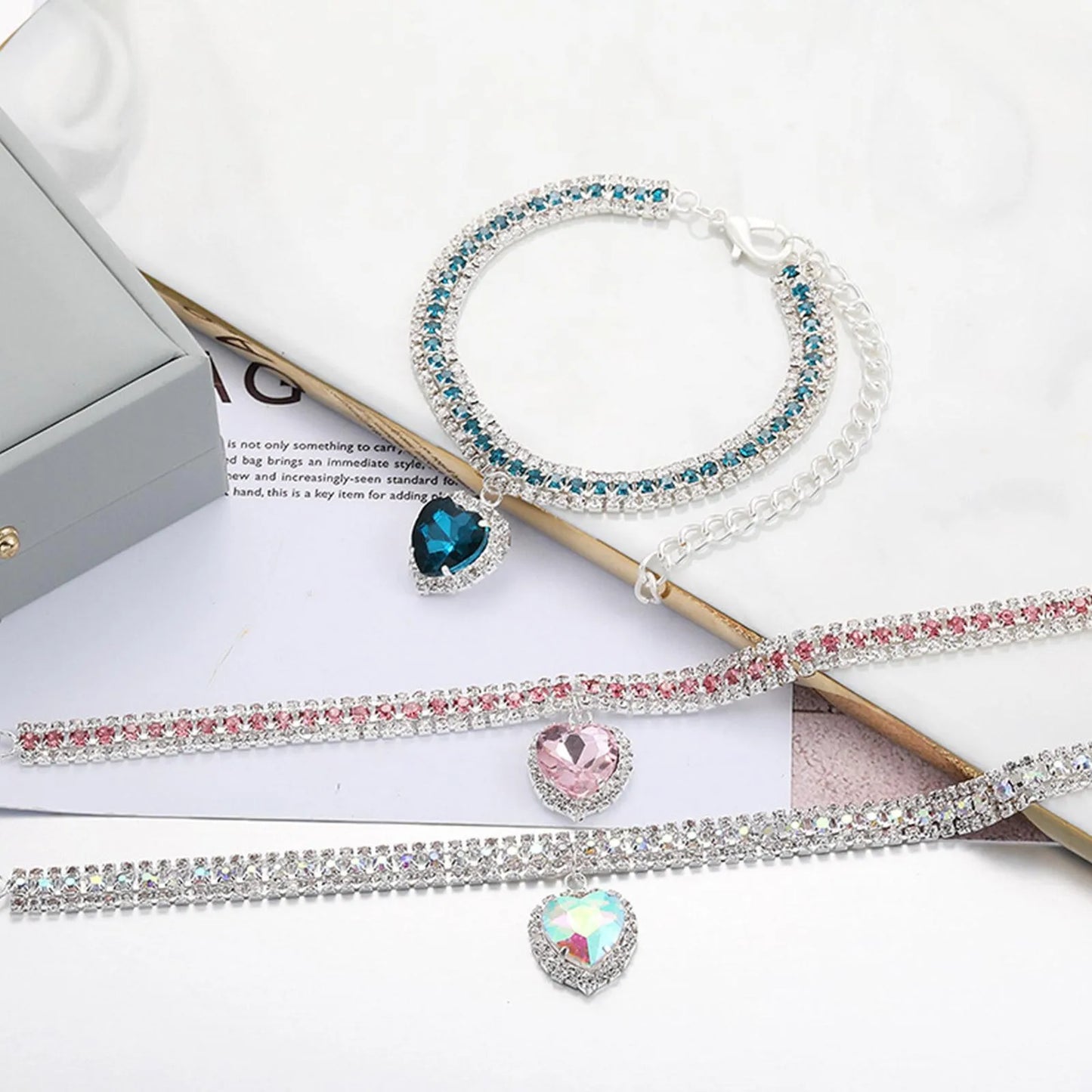 Rhinestone Diamante Dog Cat Collar Necklace Crystal Bling