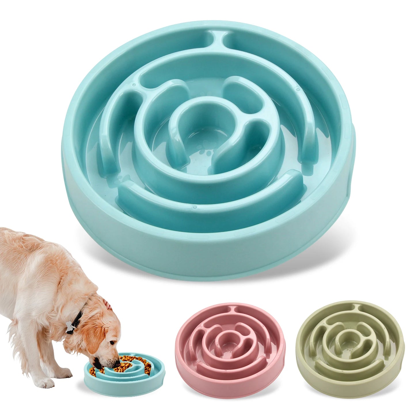 Pet Dog Slow Feeder Bowl Non Slip Anti Gulping