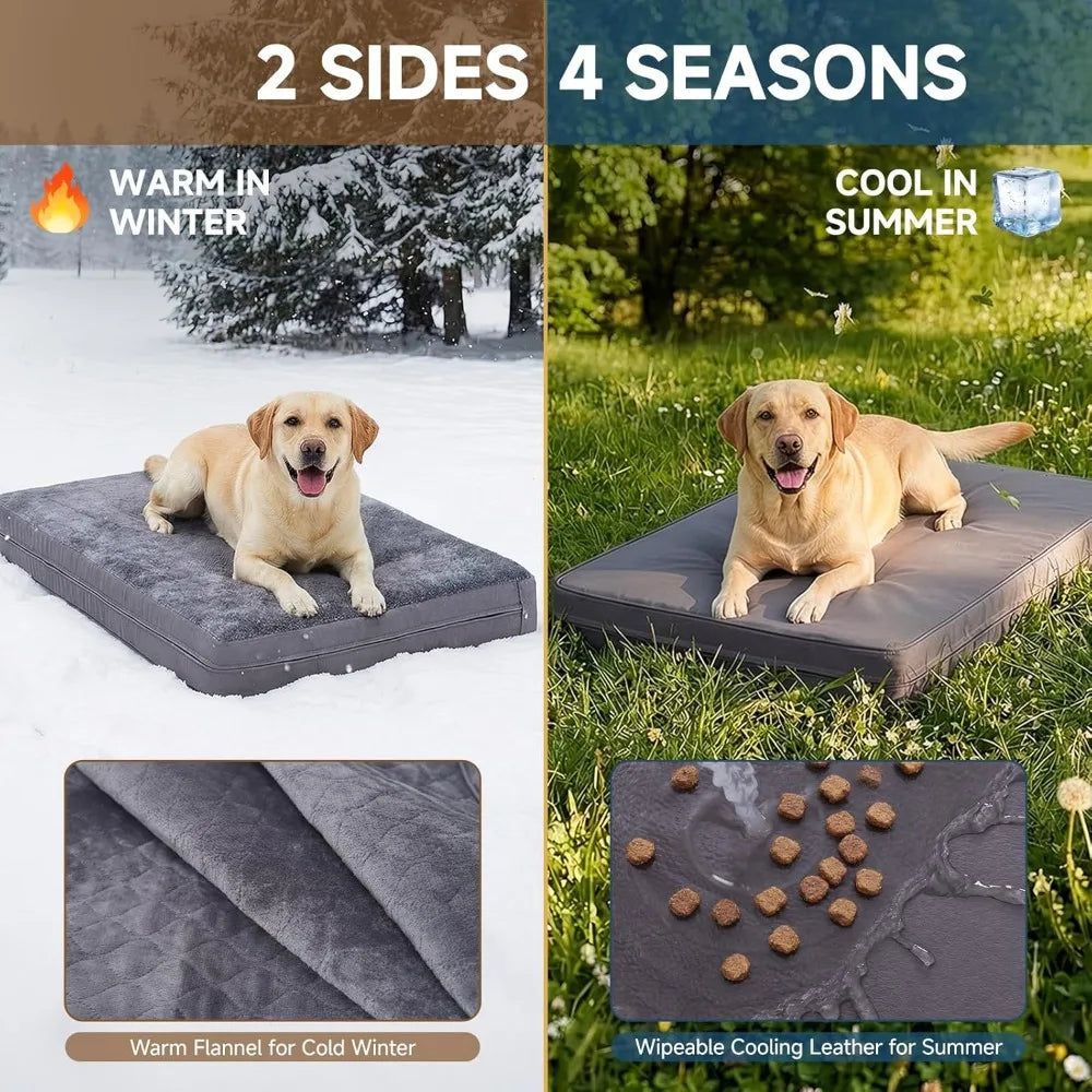 Waterproof Dog Bed For Crate Reversible Kennel Bed Anti Slip Washable