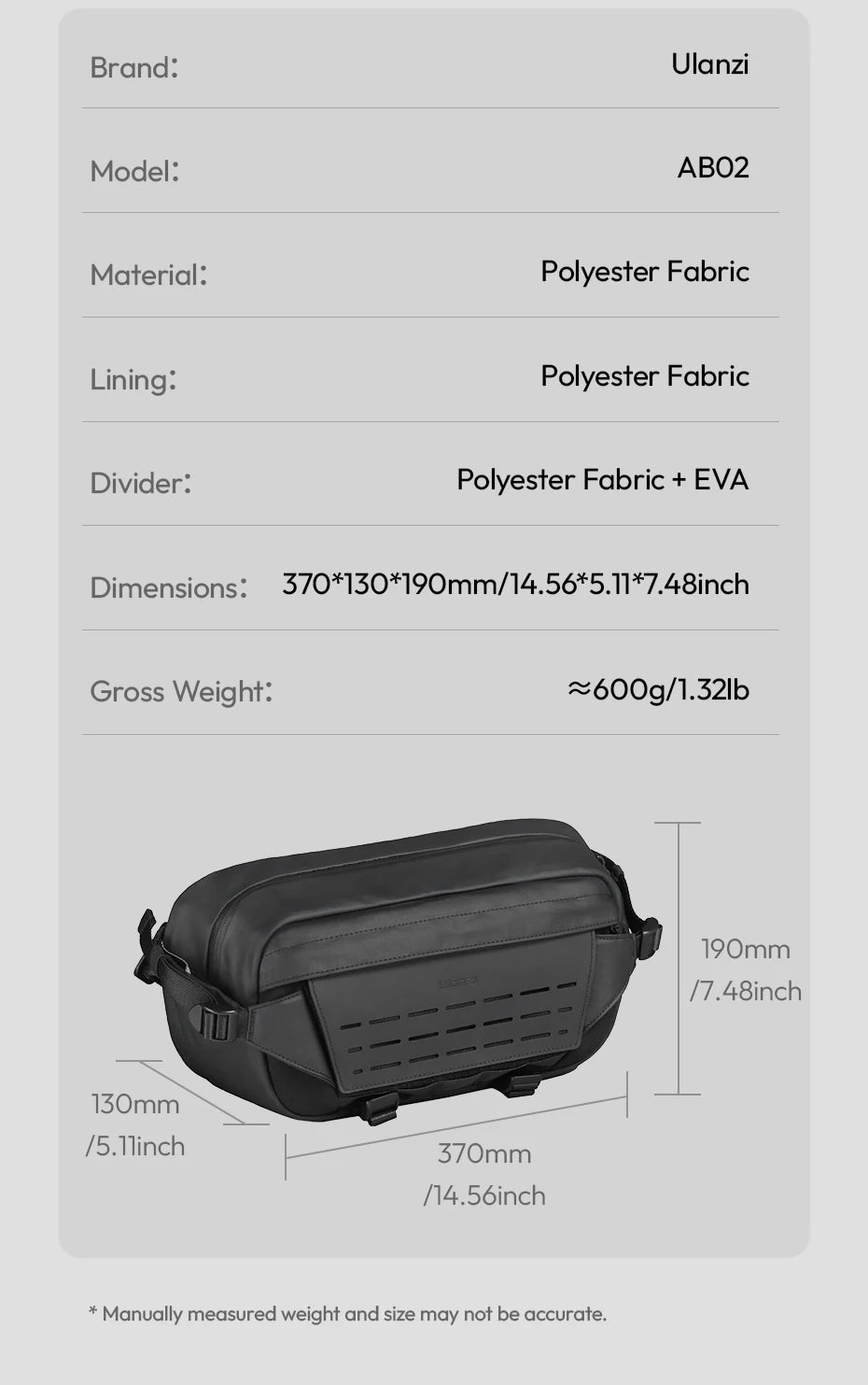 Ulanzi TAI Outdoor Camera Sling Bag for Photography Accessories