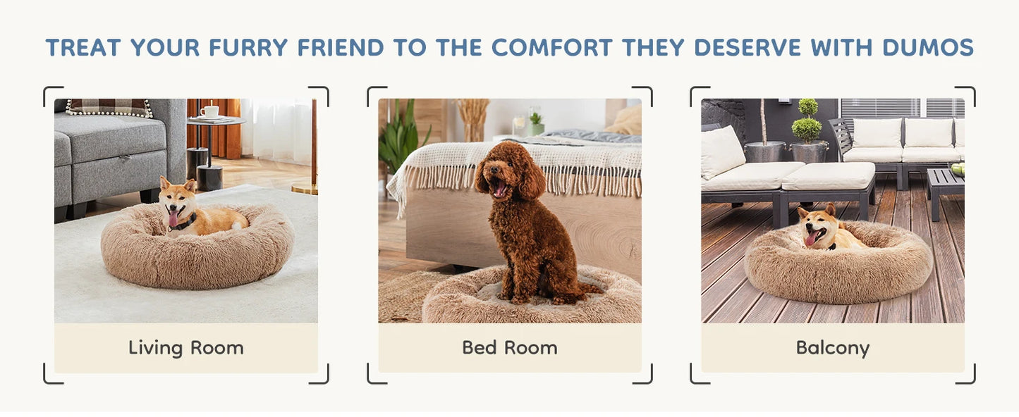 JHK Calming Dog Bed For Medium And Large Dogs Washable Anti Slip