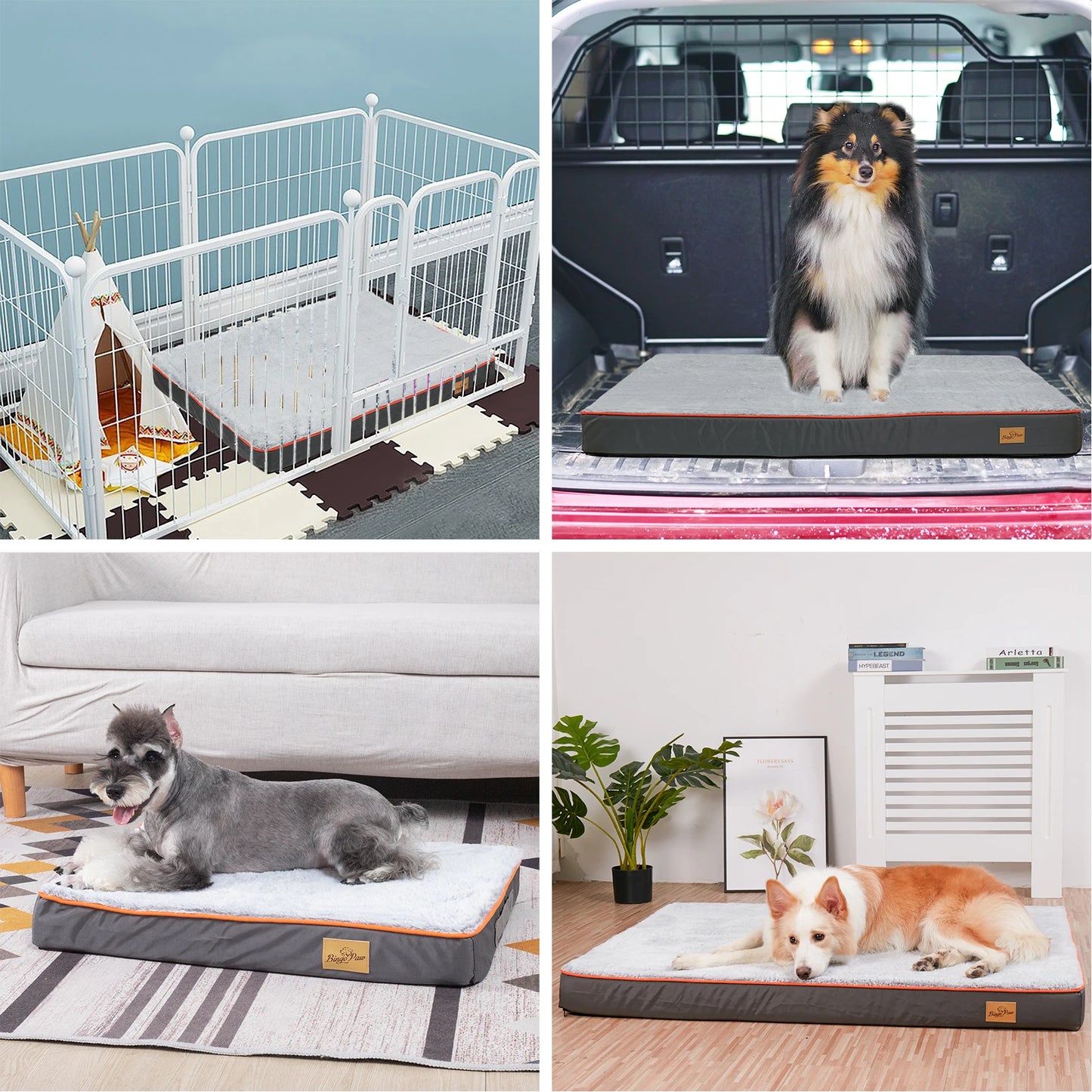 BINGOPAW Orthopedic Dog Bed Waterproof Memory Foam With Removable Cover