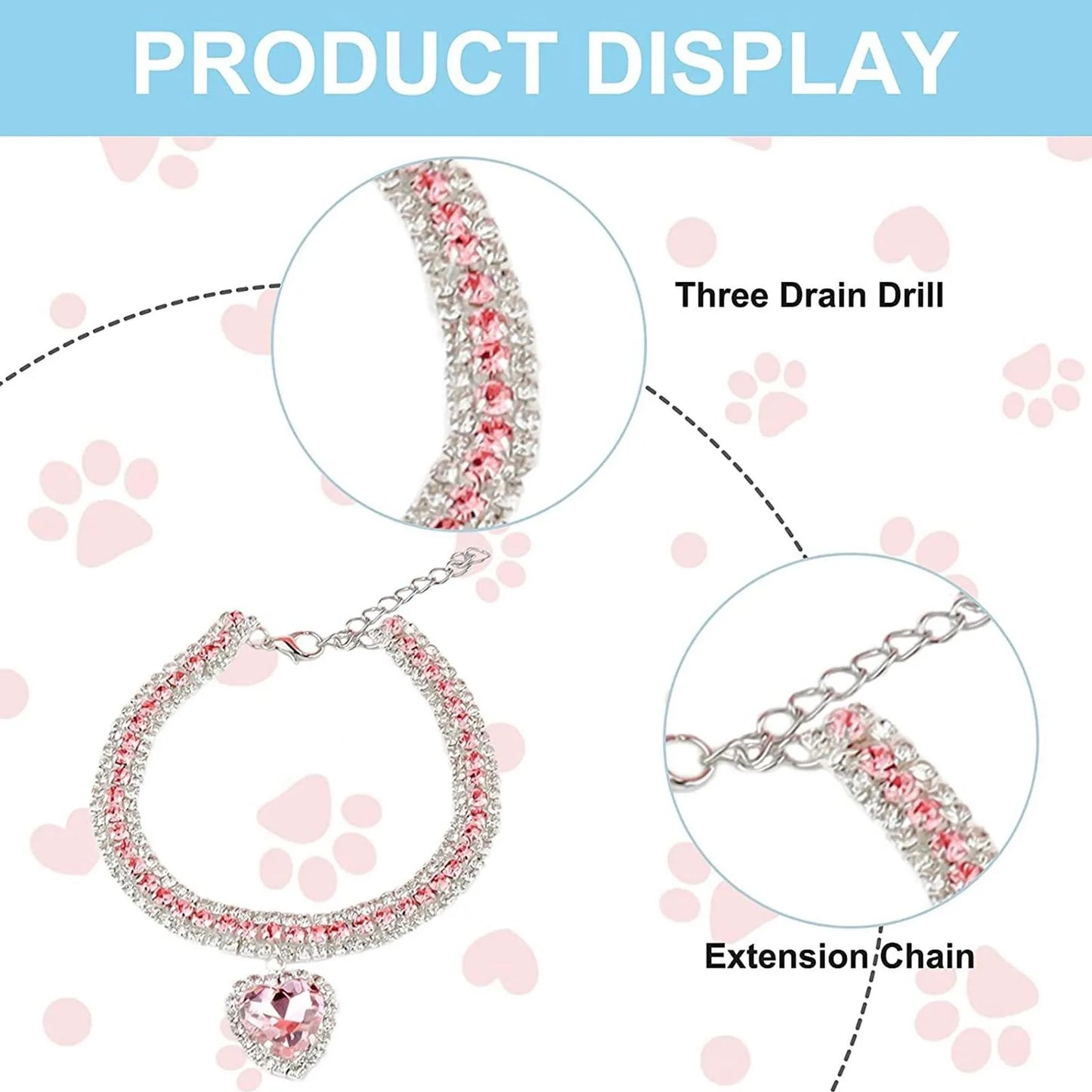 Rhinestone Diamante Dog Cat Collar Necklace Crystal Bling