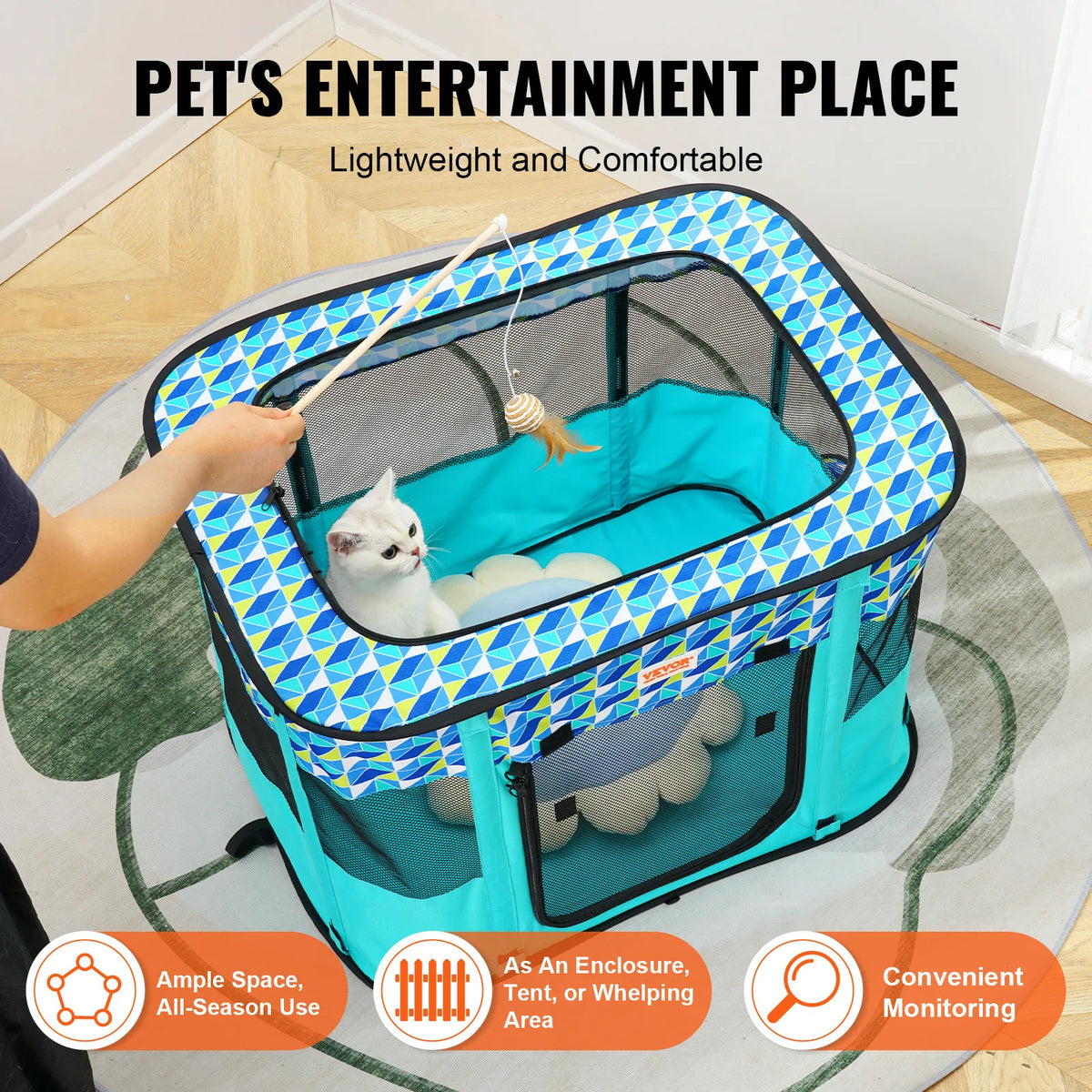 VEVOR Portable Foldable Pet Playpen Tent for Dogs and Cats