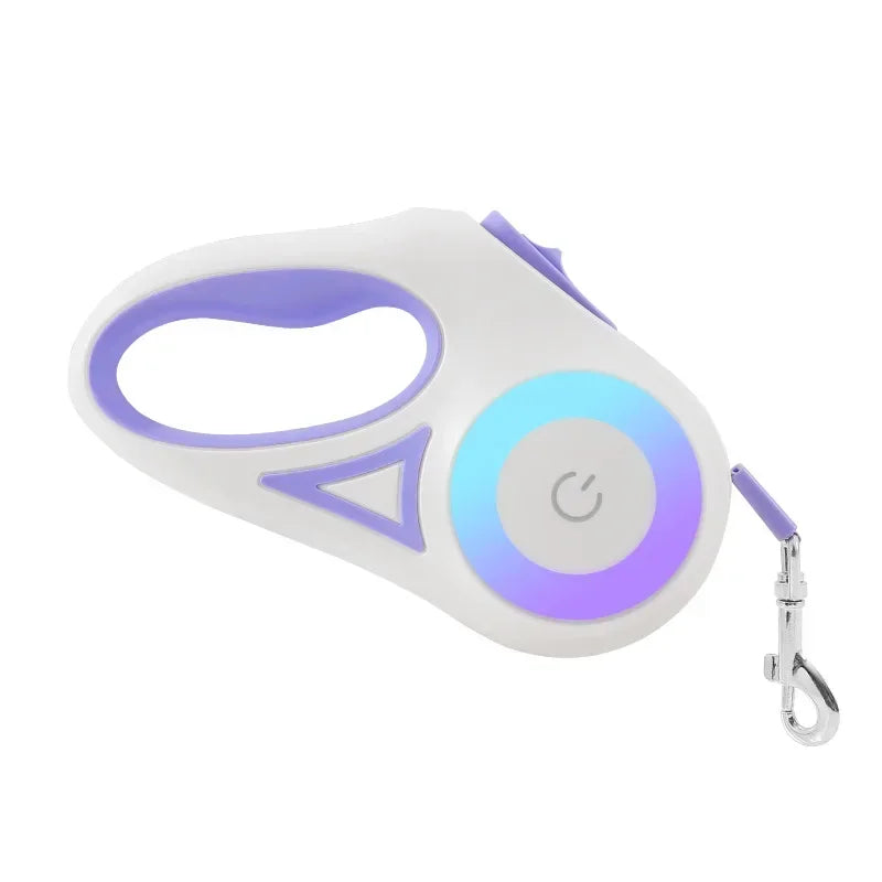 LED Luminous Automatic Retractable Dog Leash For Medium Dogs With Light