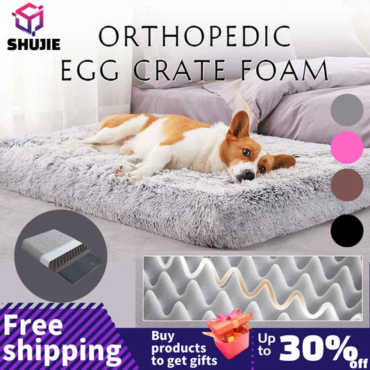 Plush Dog Bed Mat For Pets Removable Washable Cover