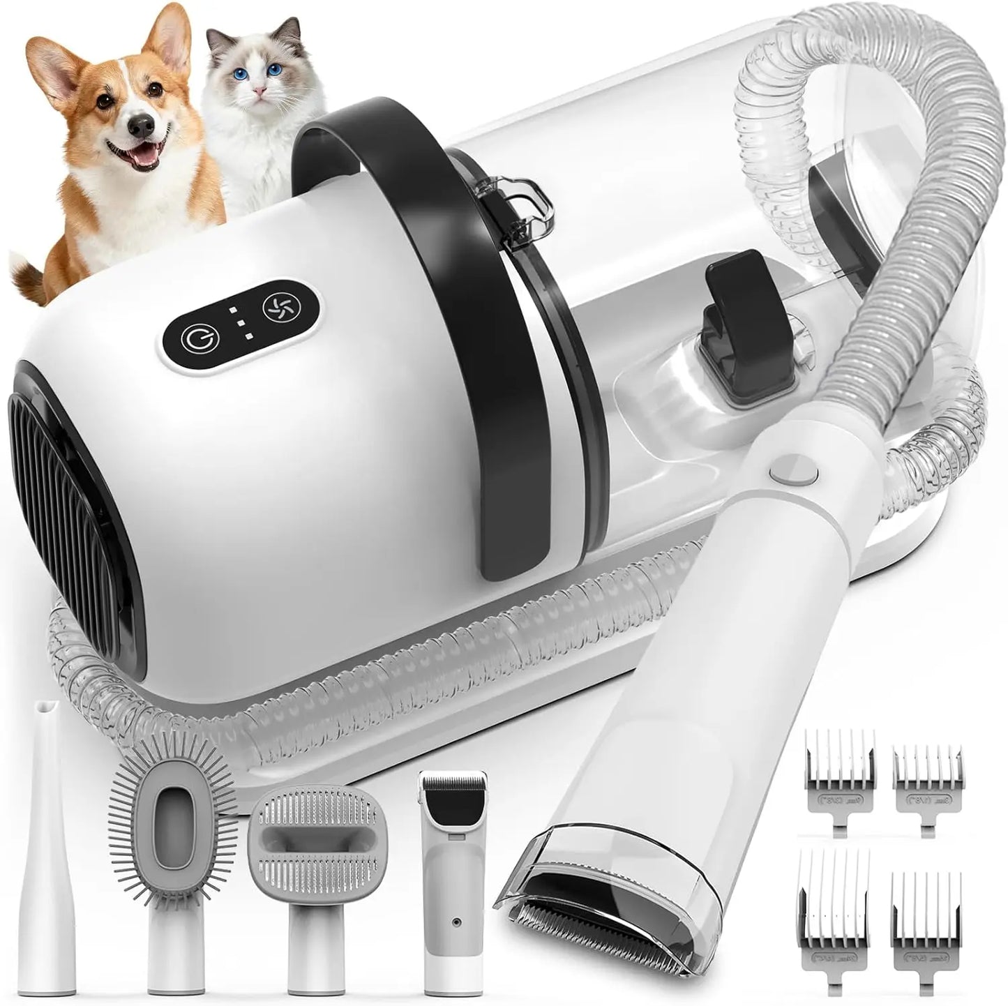 Pet Grooming Vacuum With Hair Clipper And Shedding Brush
