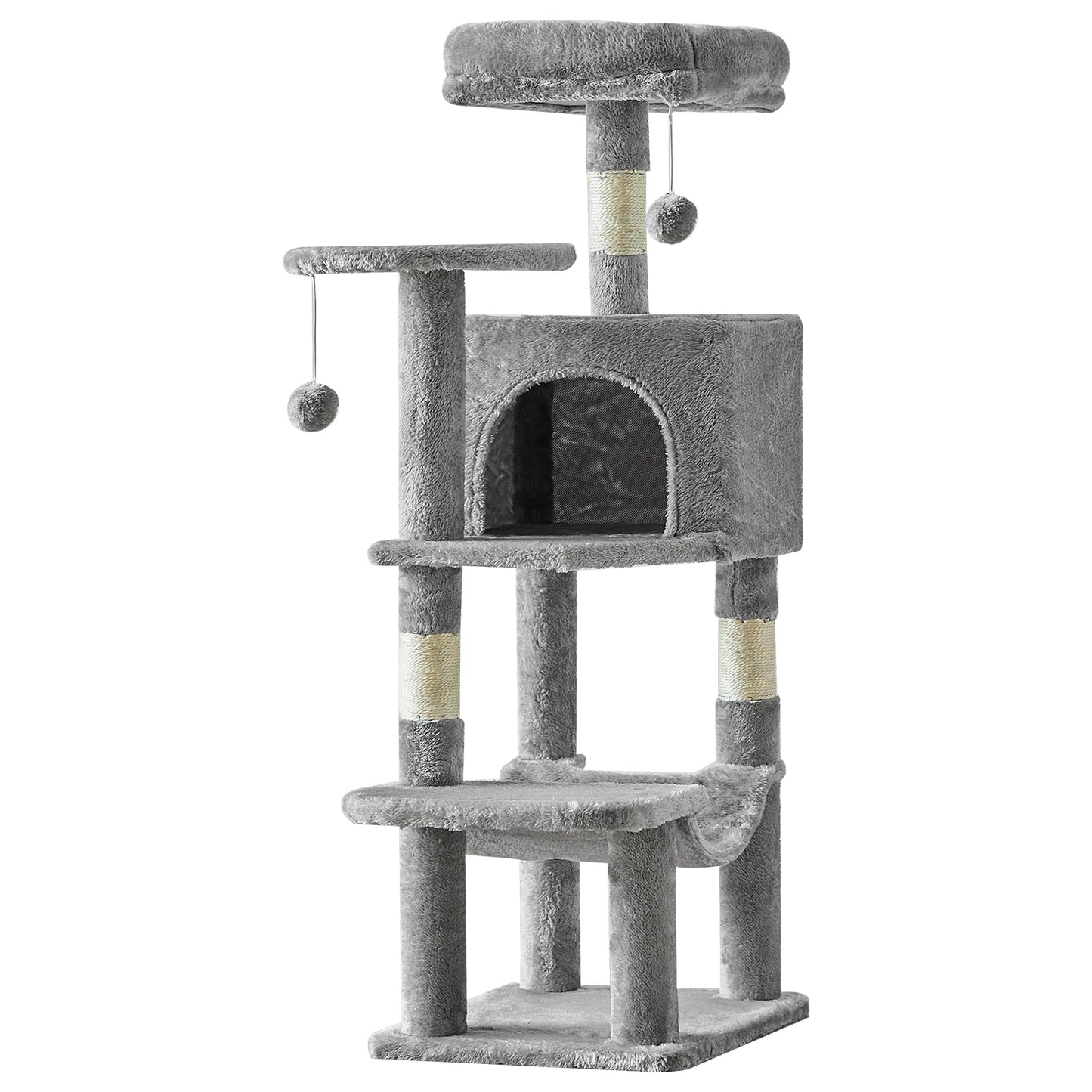 JHK Cat Tree Four Tier Indoor Scratching Tower With Sisal Posts