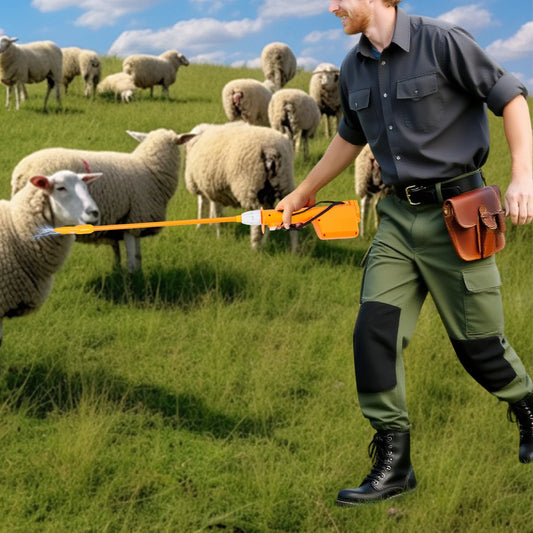 Electric Rechargeable Cattle Prod Stick Animal Repellent Livestock Herding Tool.