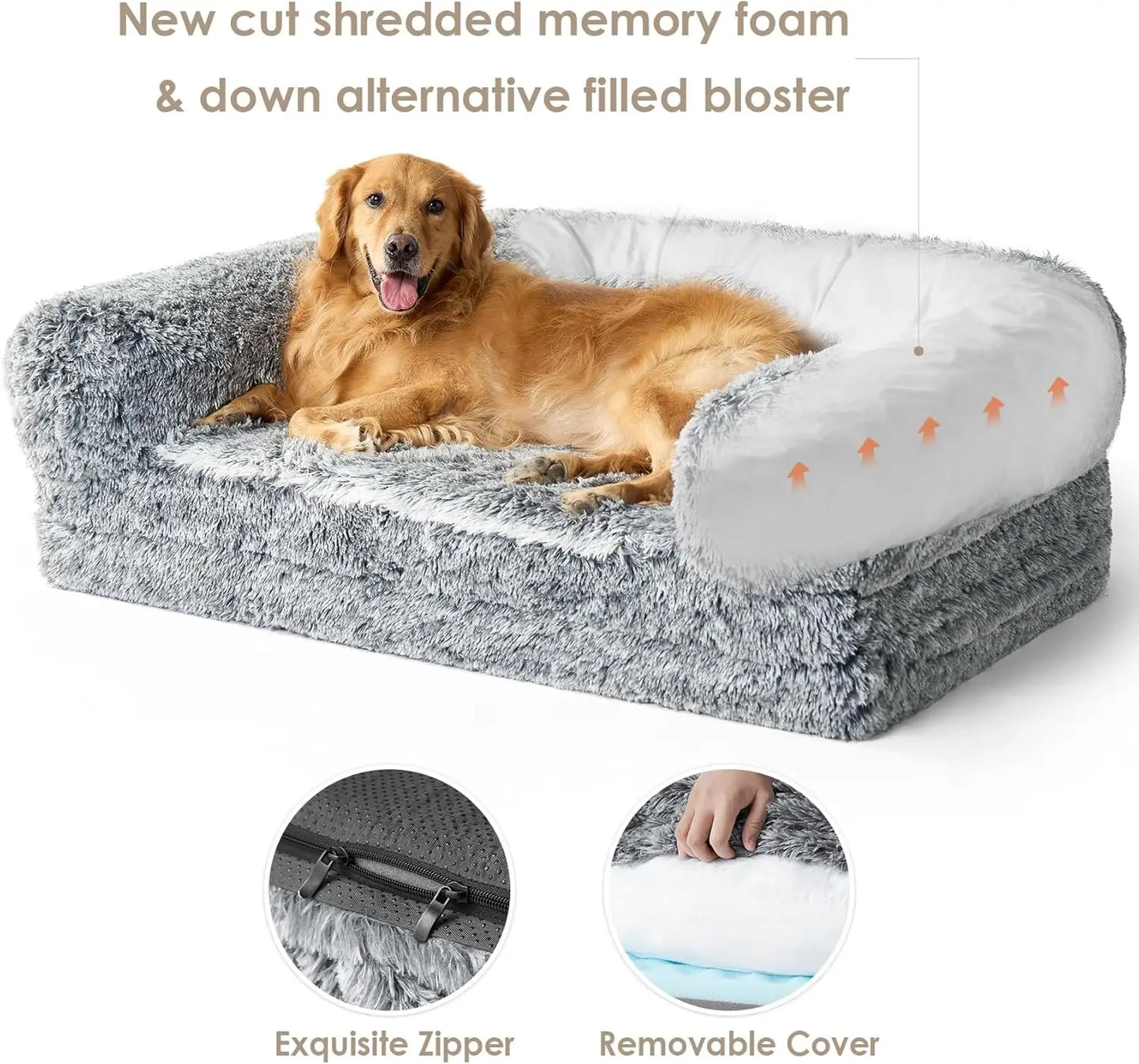 Foldable Orthopedic Memory Foam Pet Bed For Adults Waterproof Cover