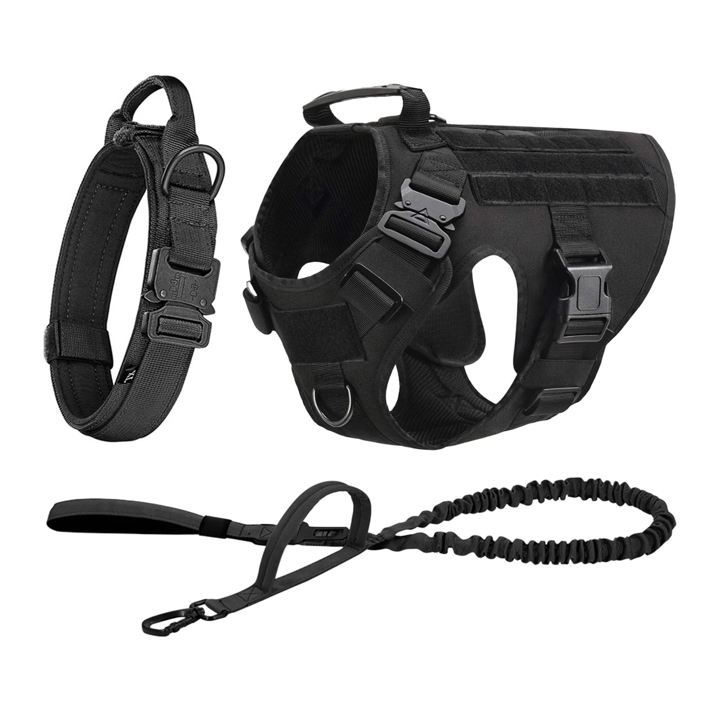 Tactical Dog Harness With Molle Pouches For Durable Nylon