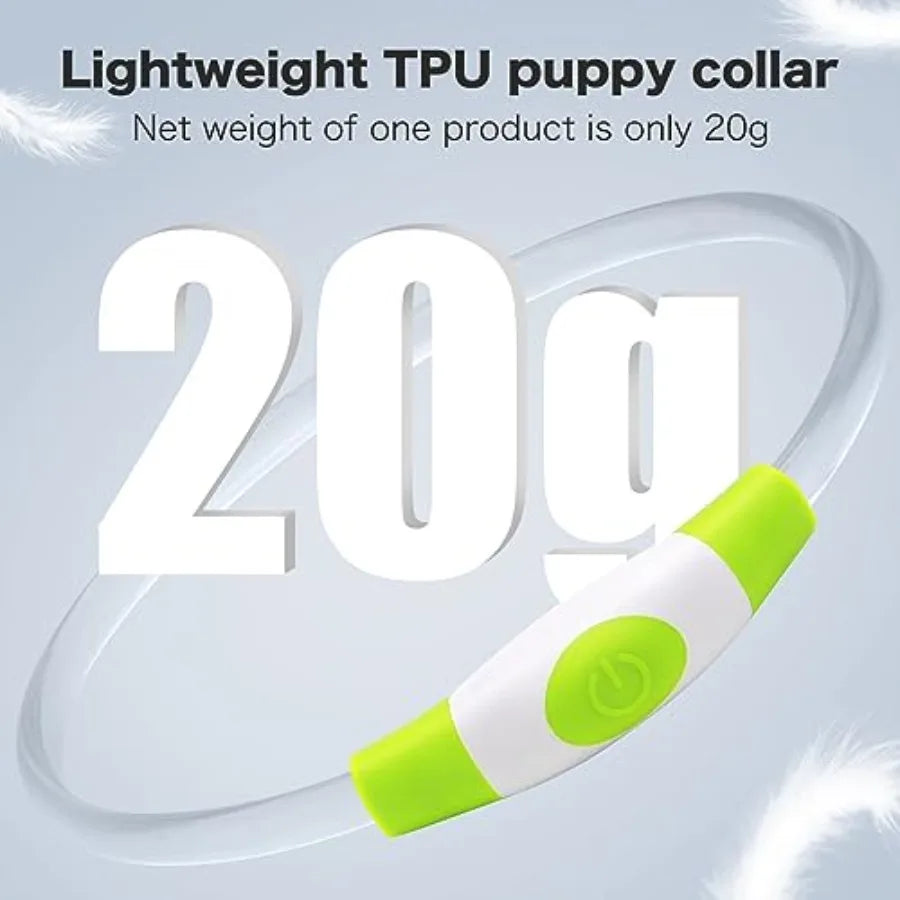 Light Up Dog Collar LED Glow TPU Rechargeable Pet Collar