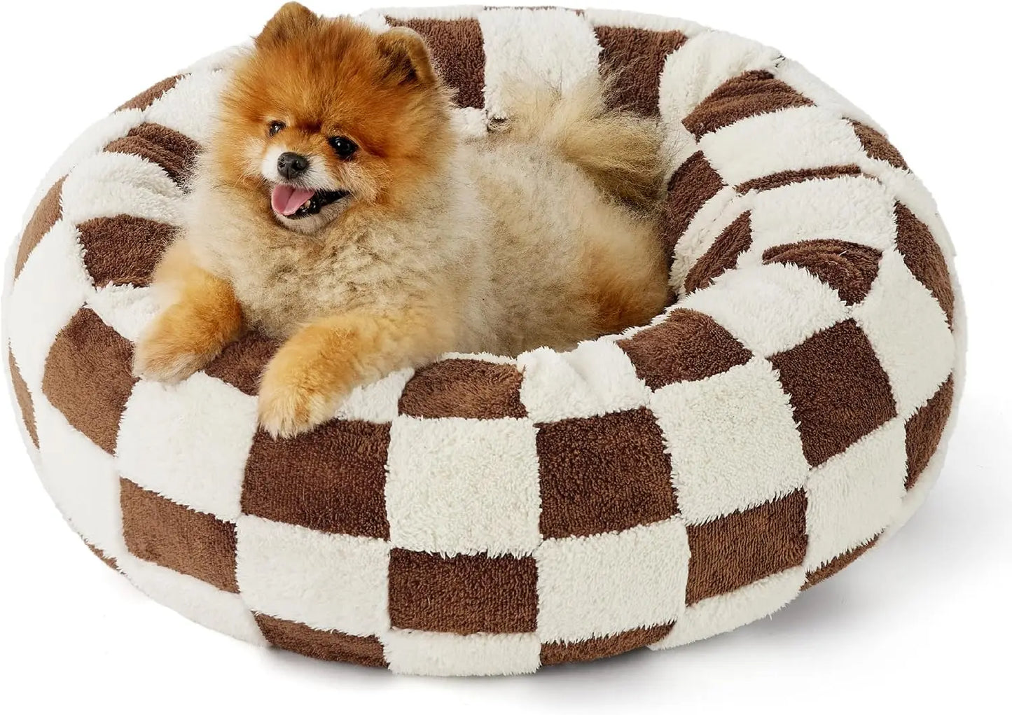 Donut Cat Bed Indoor Calming Plush With Anti Slip Bottom