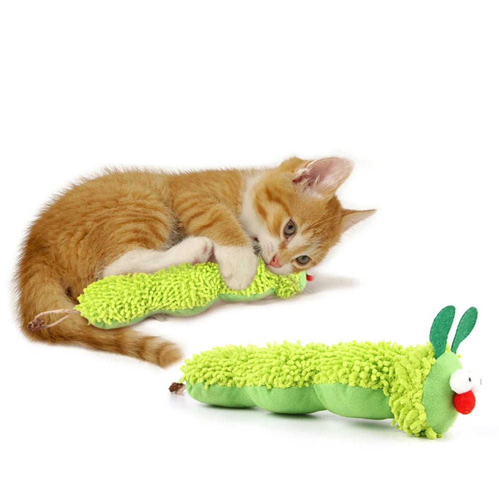 Caterpillar Cat Chew Toy With Catnip Silvervine Dental Health