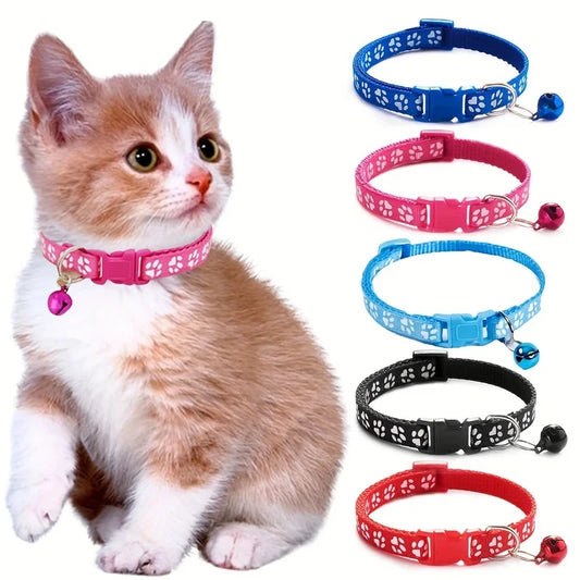 Premium Adjustable Cat Collar With Safety Bell And Ribbon