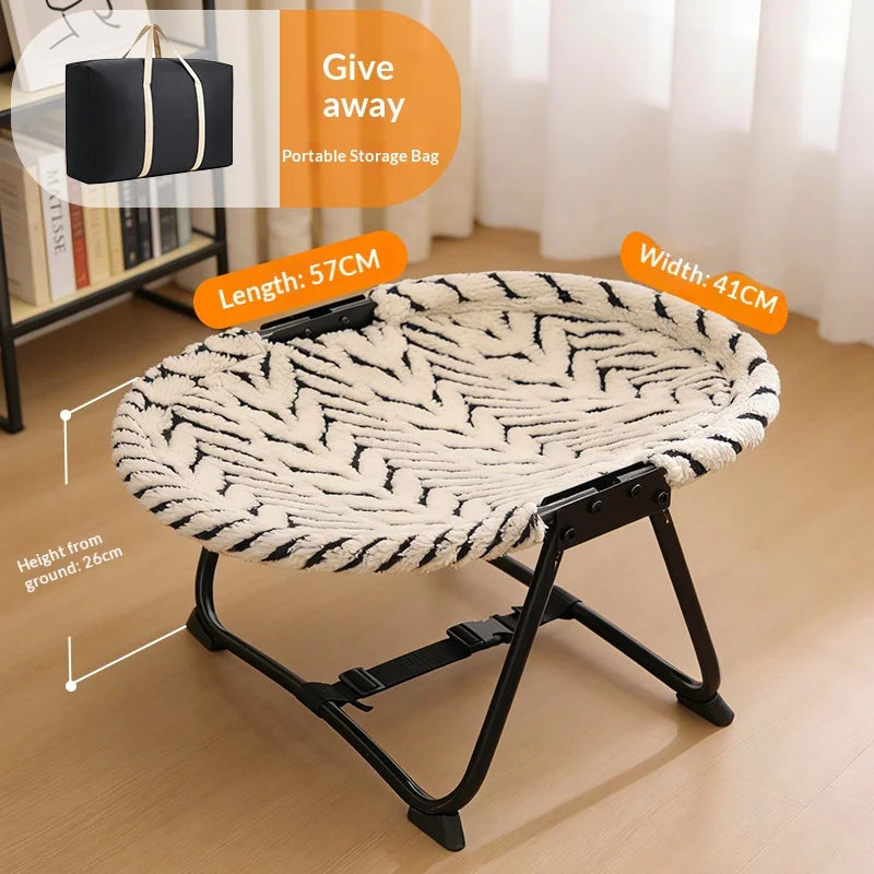Elevated Folding Cat Bed With Breathable Mesh And Washable Cover