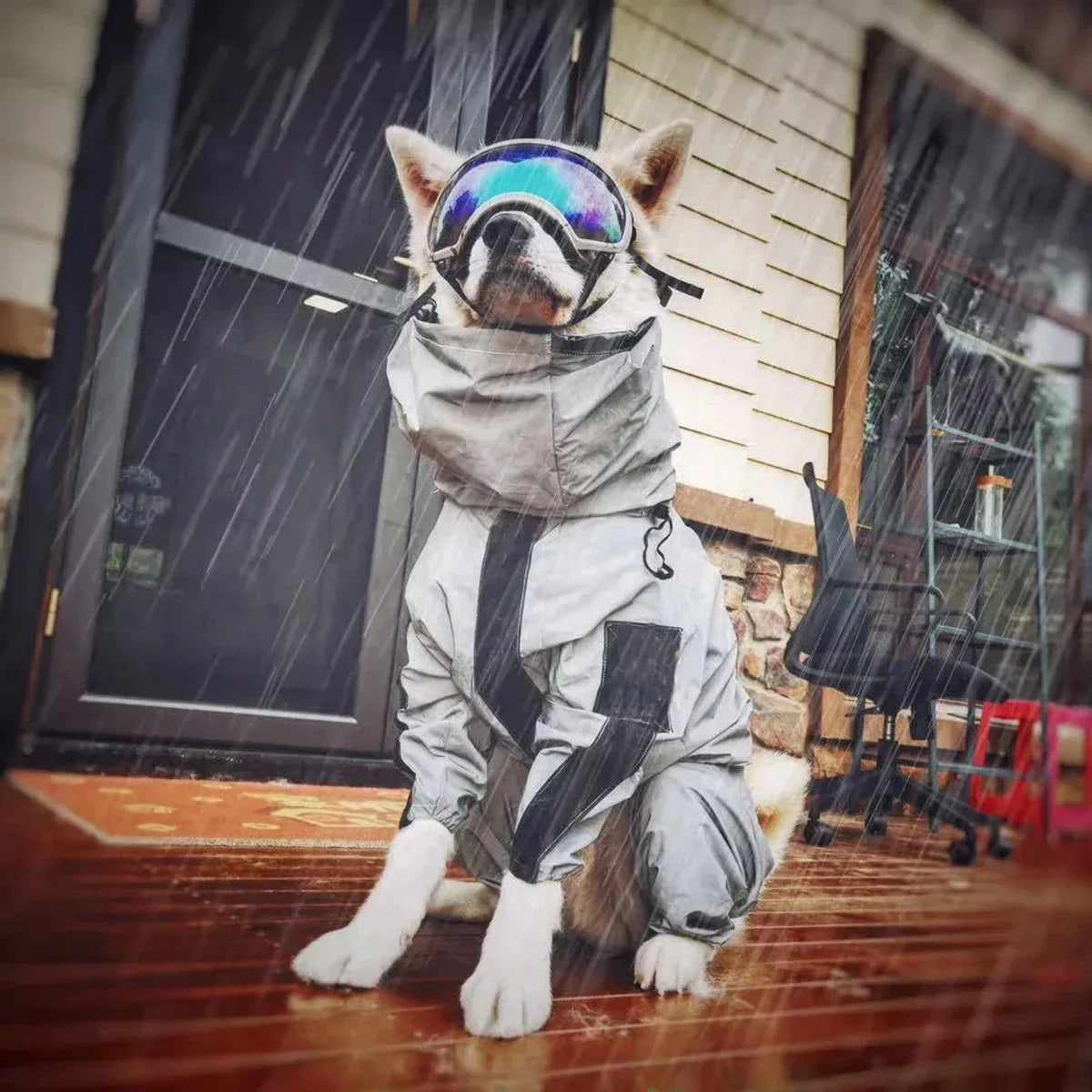 Outdoor Waterproof Reflective Dog Raincoat Hoodie Sunscreen Jacket