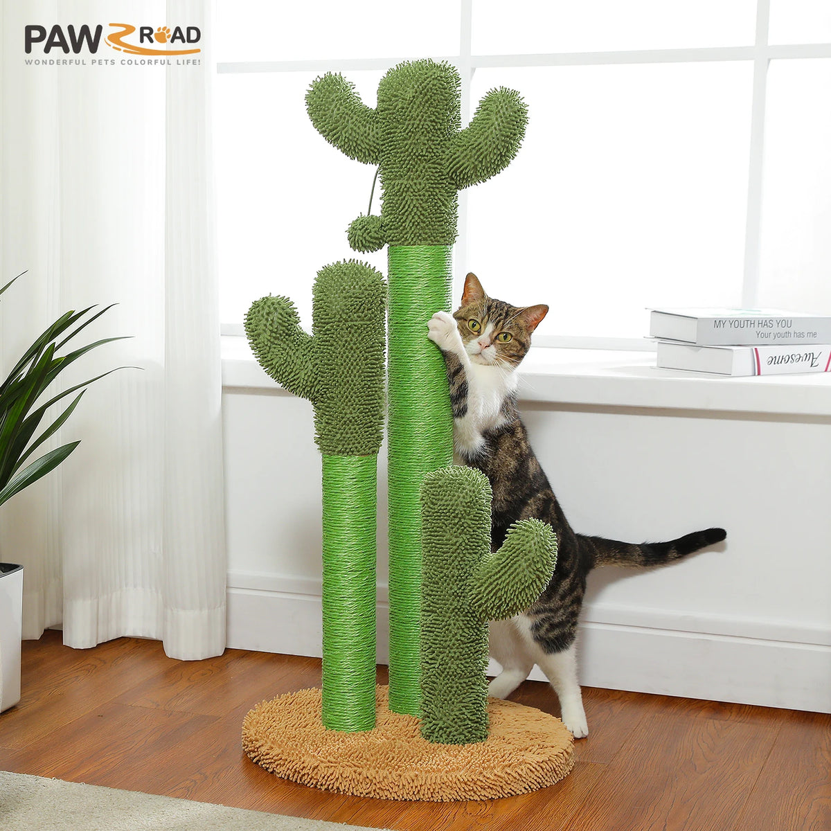 PEQULTI Cactus Cat Tree with Condo, Hammock and Scratching Post