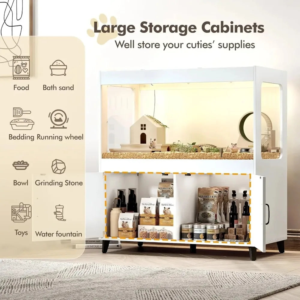 Hamster Cage With LED Lights And 360 Degree Acrylic View