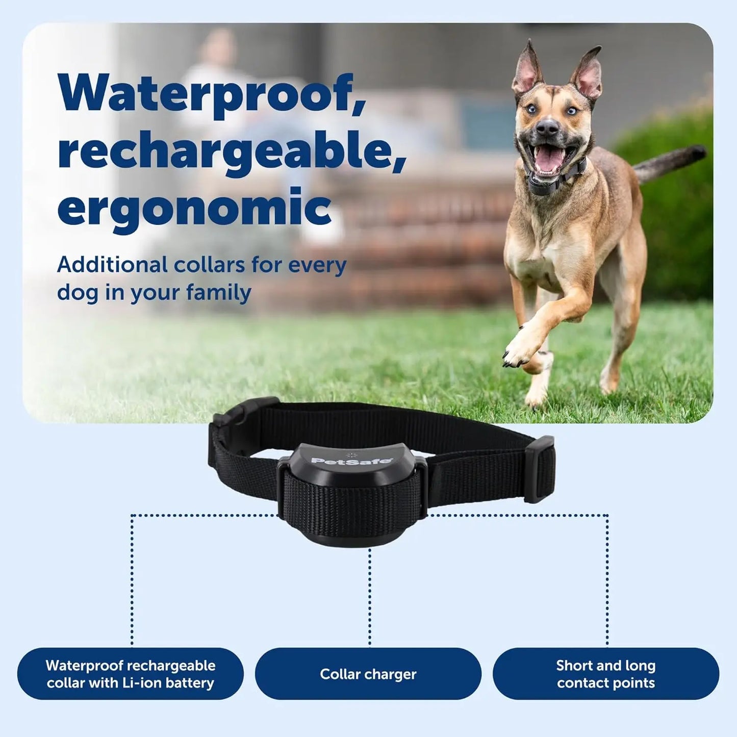 Stay And Play Wireless Pet Fence Receiver Collar For Dogs And Cats Rechargeable