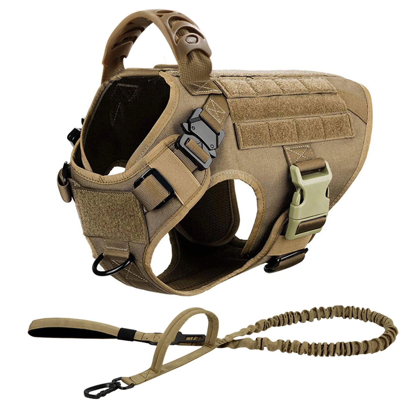 Tactical Dog Harness Leash Set For Large Dogs No Pull Vest Handle