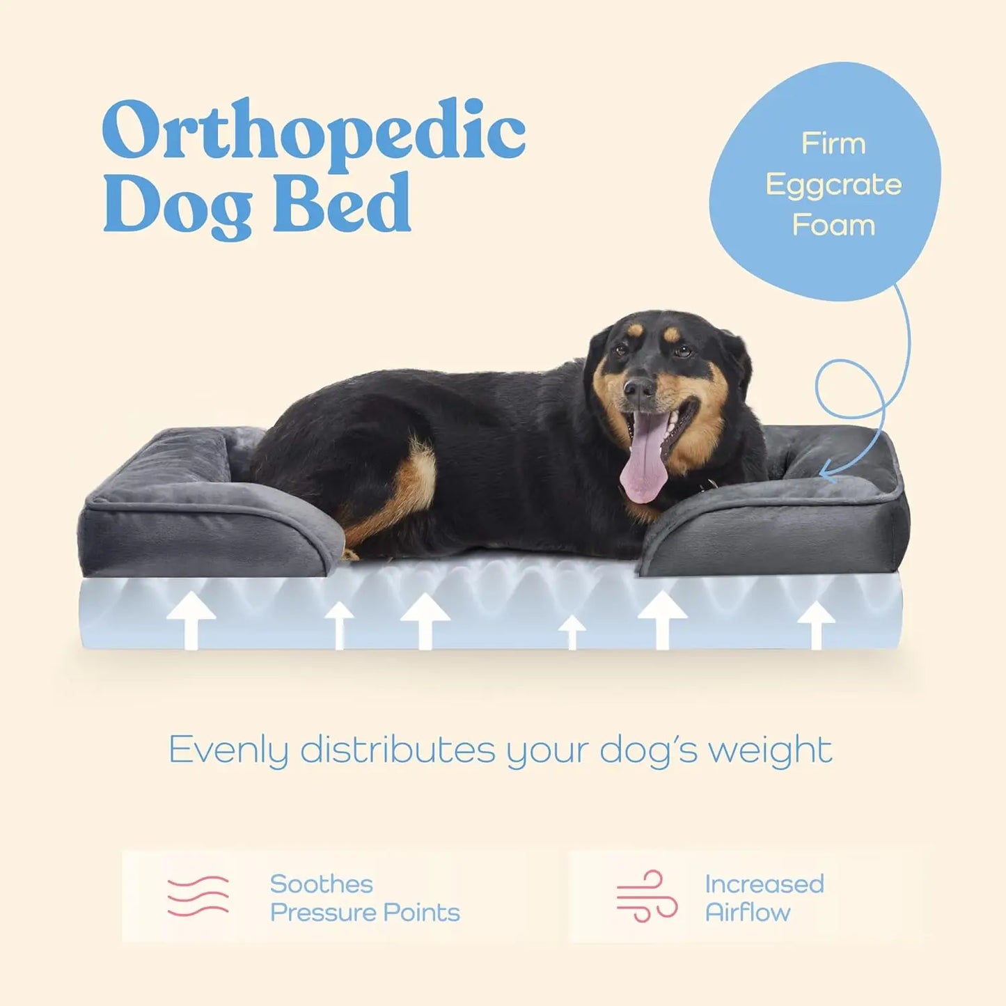 Orthopedic Dog Bed For Medium Dogs Ultra Comfortable Breathable