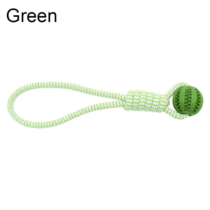 Dog Rope Tug Toy With Treat Ball For Dental Cleaning