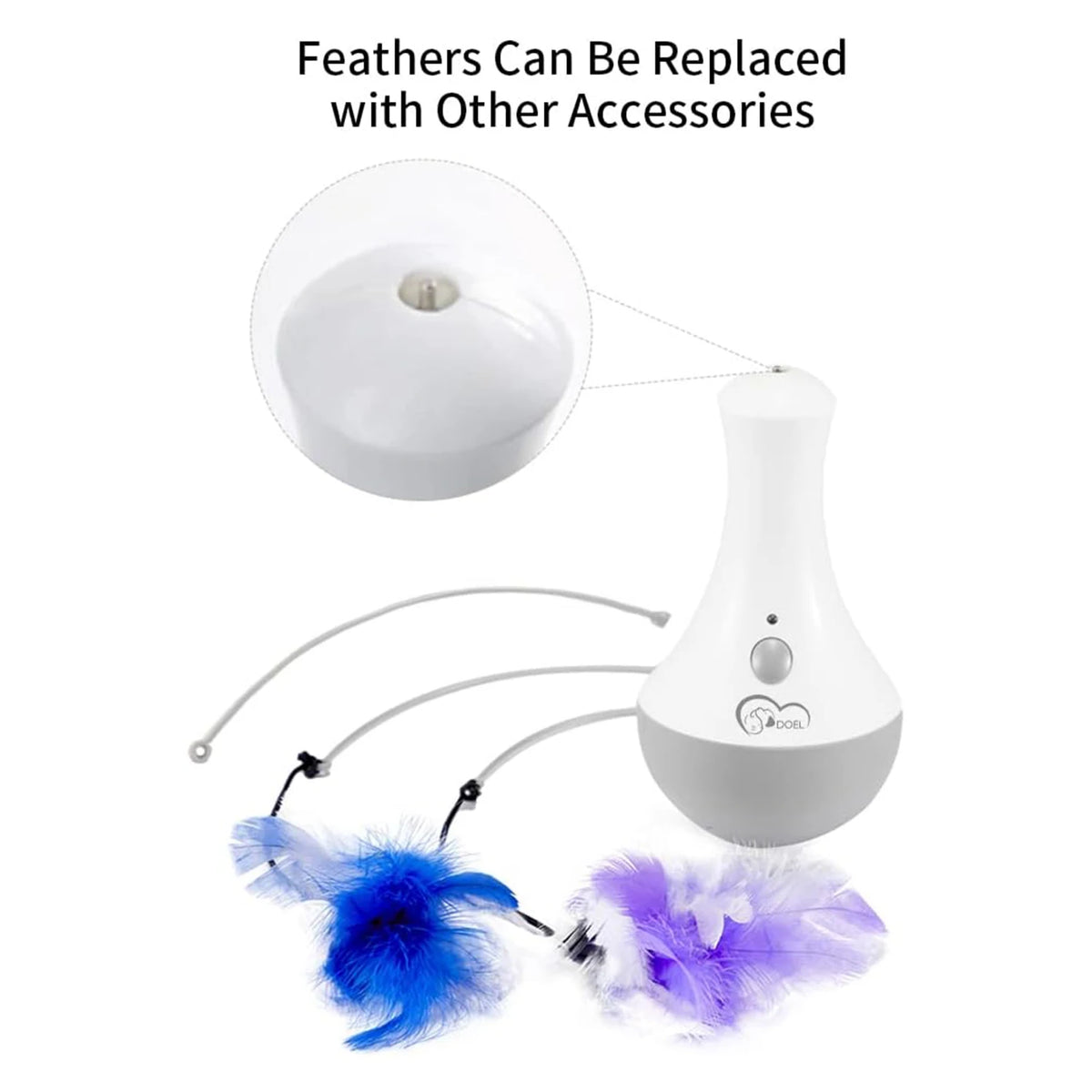 Interactive Rotating Feather Cat Toy for Indoor Exercise and Play