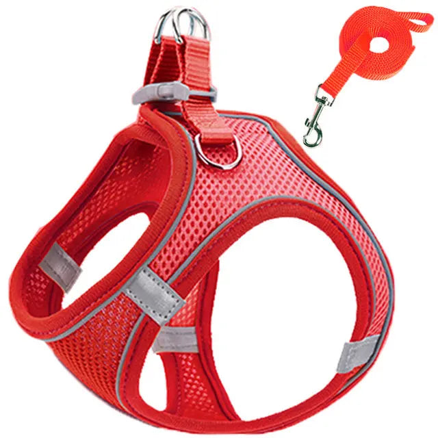 Reflective Cat Harness And Leash Set Adjustable For Cats