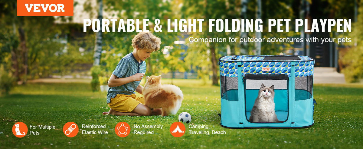 VEVOR Portable Foldable Pet Playpen Tent for Dogs and Cats