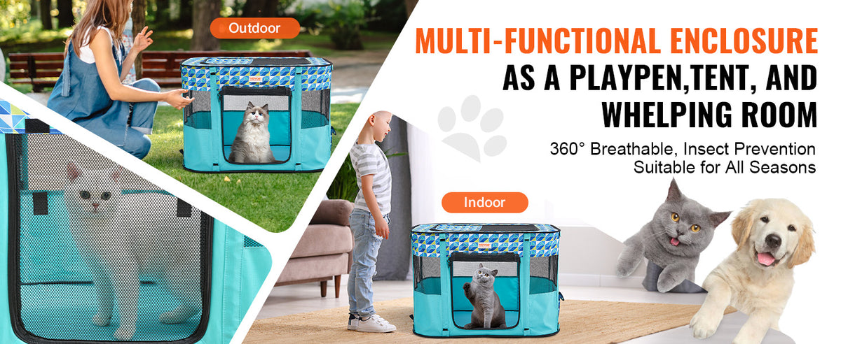 VEVOR Portable Foldable Pet Playpen Tent for Dogs and Cats