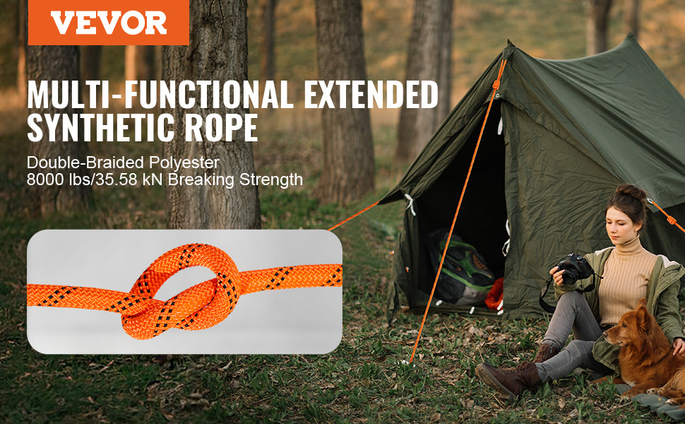 SucceBuy 48 Strand Polyester Utility Rope for Camping and Rescue