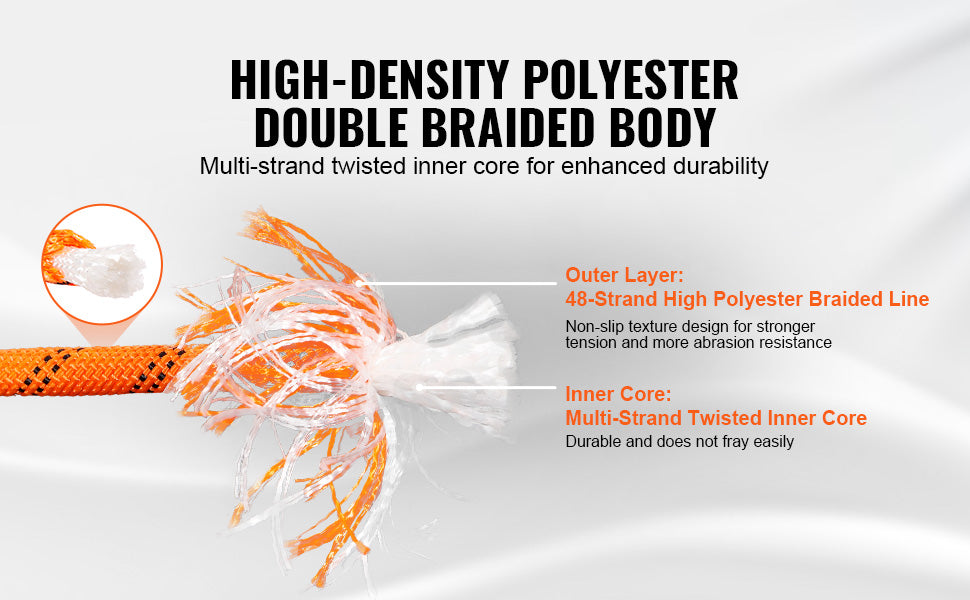 SucceBuy 48 Strand Polyester Utility Rope for Camping and Rescue