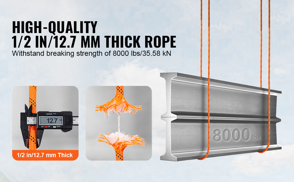 SucceBuy 48 Strand Polyester Utility Rope for Camping and Rescue